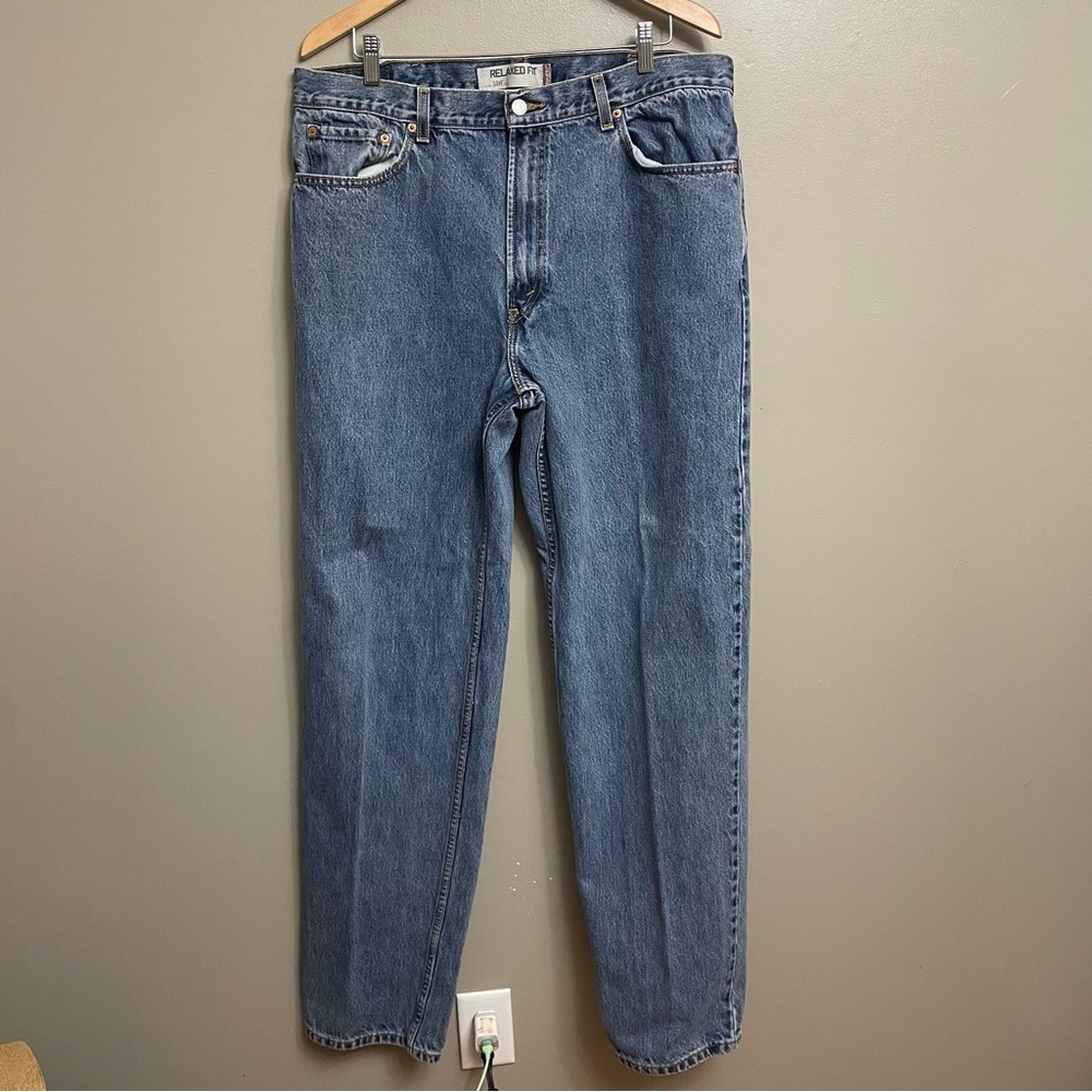 Levis 550 Jeans Mens 40X38 Blue Relaxed Fit Denim Straight Leg Red Tab